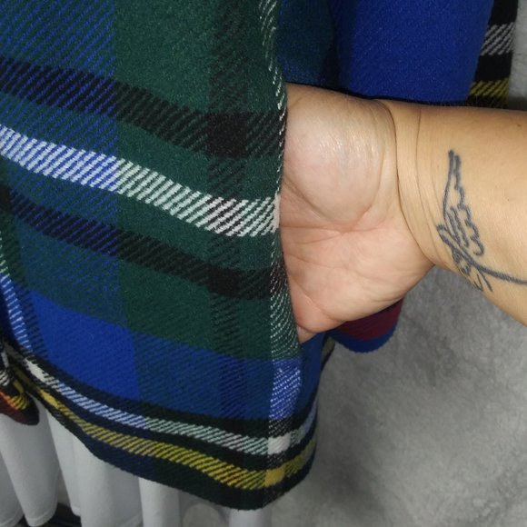 For Cynthia Wool Plaid Blue Jacket Coat Women's Size M - Picture 4 of 13